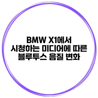 BMW X1에서 시청하는 미디어에 따른 블루투스 음질 변화