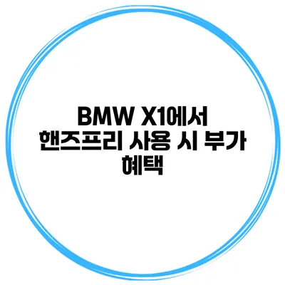 BMW X1에서 핸즈프리 사용 시 부가 혜택