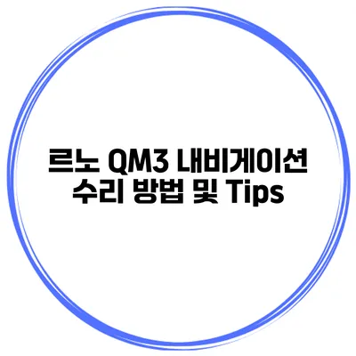 르노 QM3 내비게이션 수리 방법 및 Tips
