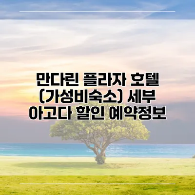 만다린 플라자 호텔 (가성비숙소) 세부 아고다 할인 예약정보