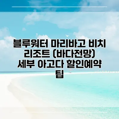블루워터 마리바고 비치 리조트 (바다전망) 세부 아고다 할인예약 팁
