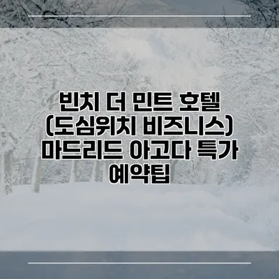 빈치 더 민트 호텔 (도심위치 비즈니스) 마드리드 아고다 특가 예약팁