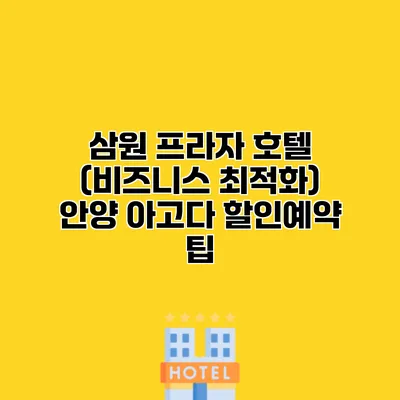 삼원 프라자 호텔 (비즈니스 최적화) 안양 아고다 할인예약 팁
