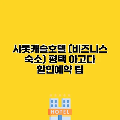샤롯캐슬호텔 (비즈니스 숙소) 평택 아고다 할인예약 팁