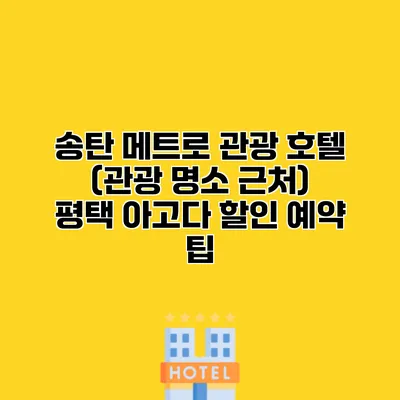 송탄 메트로 관광 호텔 (관광 명소 근처) 평택 아고다 할인 예약 팁