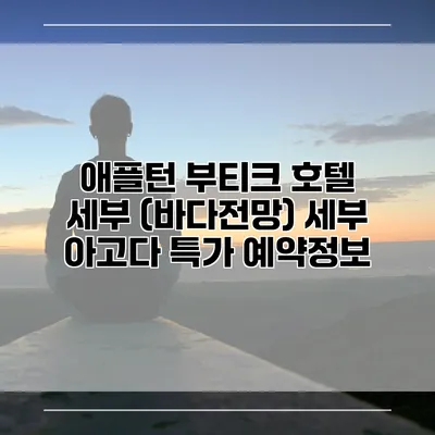 애플턴 부티크 호텔 세부 (바다전망) 세부 아고다 특가 예약정보