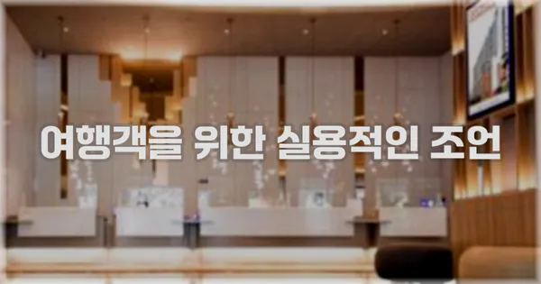 여행객을 위한 실용적인 조언