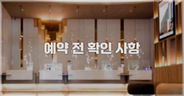 예약 전 확인 사항
