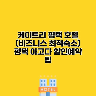 케이트리 평택 호텔 (비즈니스 최적숙소) 평택 아고다 할인예약 팁