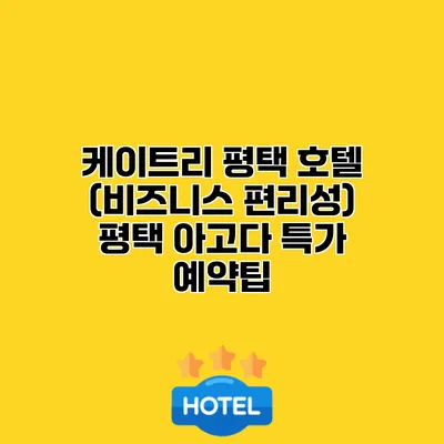 케이트리 평택 호텔 (비즈니스 편리성) 평택 아고다 특가 예약팁