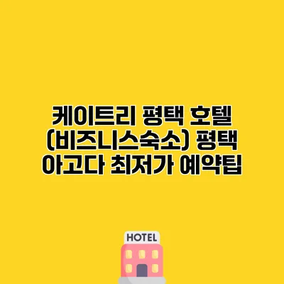 케이트리 평택 호텔 (비즈니스숙소) 평택 아고다 최저가 예약팁