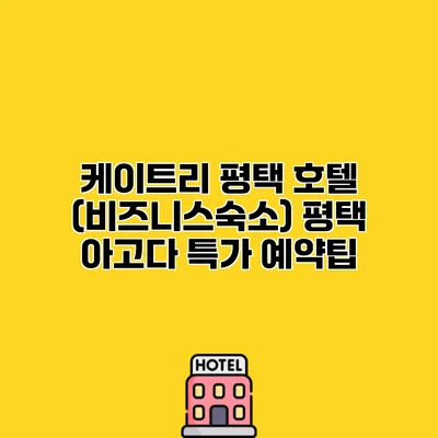 케이트리 평택 호텔 (비즈니스숙소) 평택 아고다 특가 예약팁