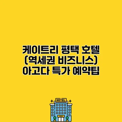 케이트리 평택 호텔 (역세권 비즈니스) 아고다 특가 예약팁