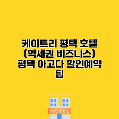 케이트리 평택 호텔 (역세권 비즈니스) 평택 아고다 할인예약 팁