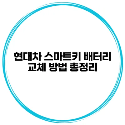 현대차 스마트키 배터리 교체 방법 총정리